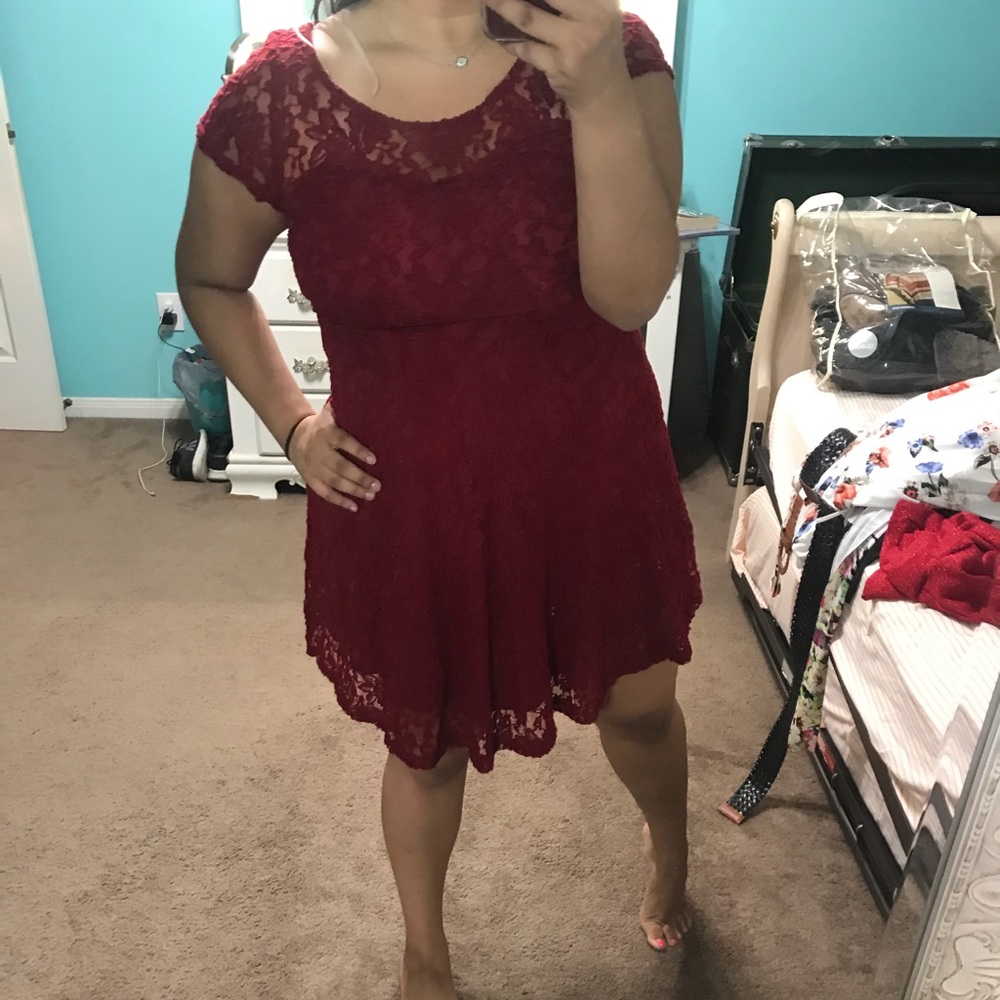 Maroon laced dress